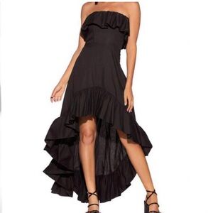 BOSTON PROPER Poplin Hi-Low Strapless Dress Sz 4